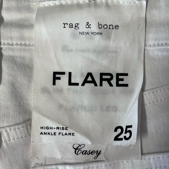 NWT Rag & Bone | Casey High Rise Ankle Cropped Flare White 25 - Picture 16 of 16